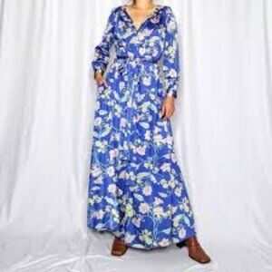 Vintage | 60's 70's Vanity Fair Zip Front Floral House Nap Dress